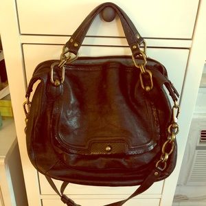 Black large leather Coach bag/purse